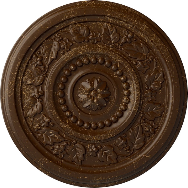 Ekena Millwork Marseille Ceiling Medallion (Fits Canopies up to 4 1/4"), 16 1/8"OD x 5/8"P, Root Beer Crackle CM16MARBC - main